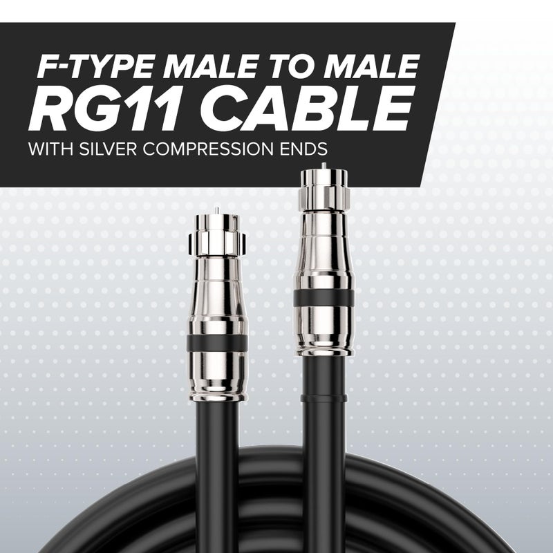 THE CIMPLE CO Coaxial Cable, 25 FT, RG11, Indoor/Outdoor, Dual-Shield, High Speed Internet, Satellite Extension, CATV, UV Resistant, Weather Proof, CL2 Rated, 7.5 Meters, Black - Image 2